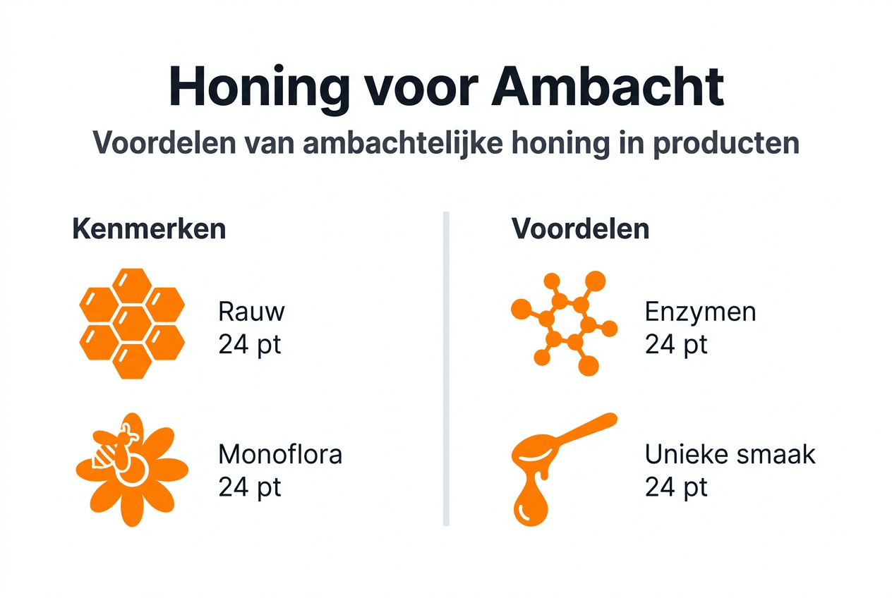 Overzicht van de kenmerken en eigenschappen van honing in een handige infographic