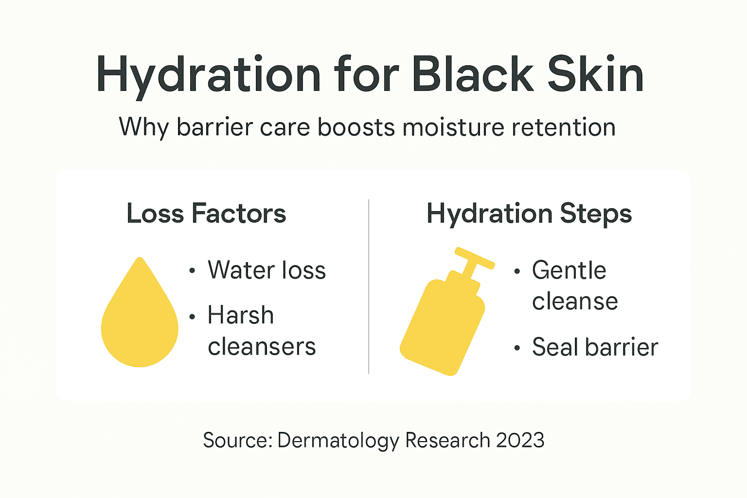 Infographic showing hydration steps and loss factors
