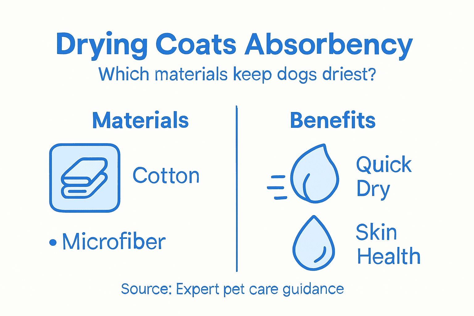 Infographic comparing dog drying coat materials