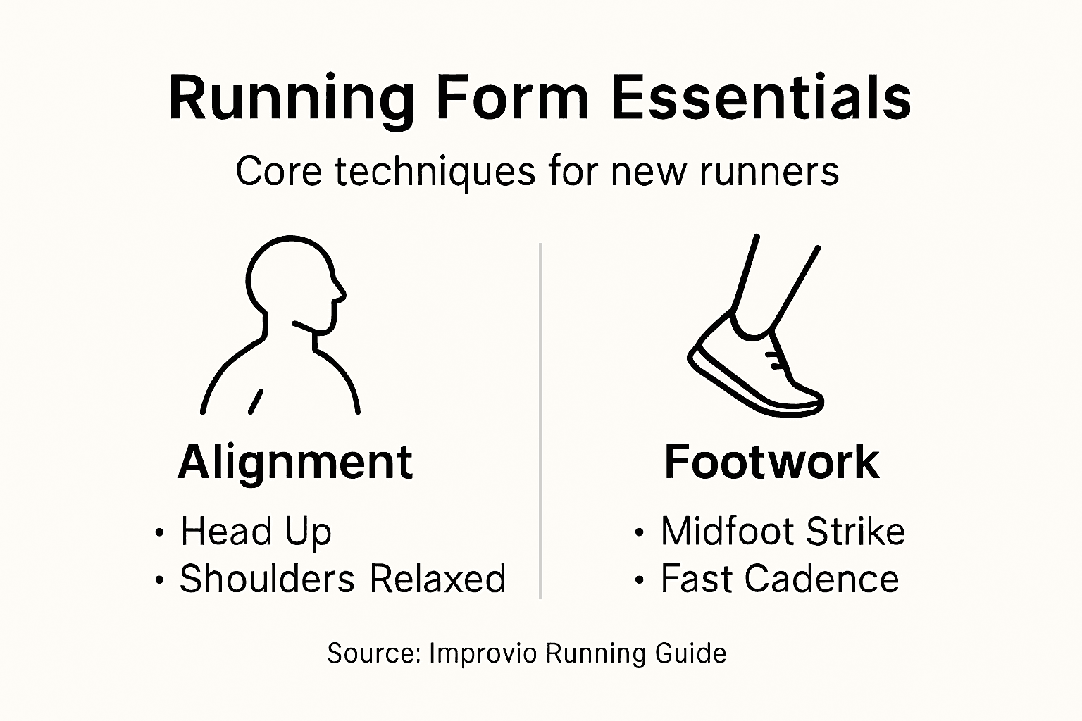 Infographic on beginner running form essentials