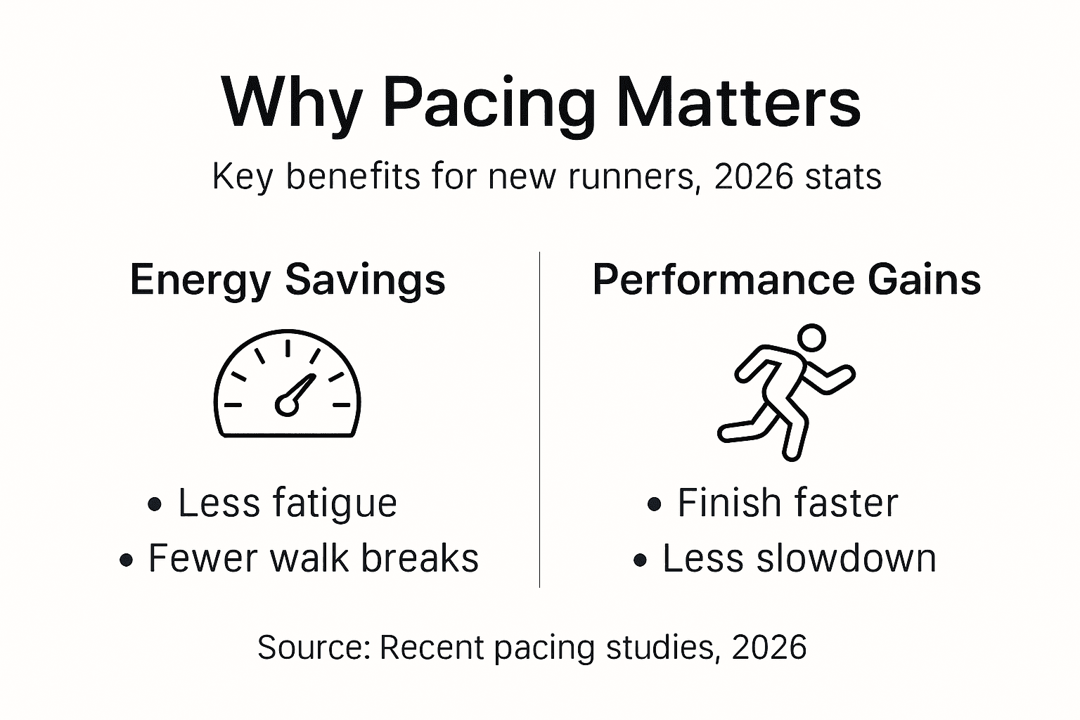 Infographic on pacing benefits for new runners