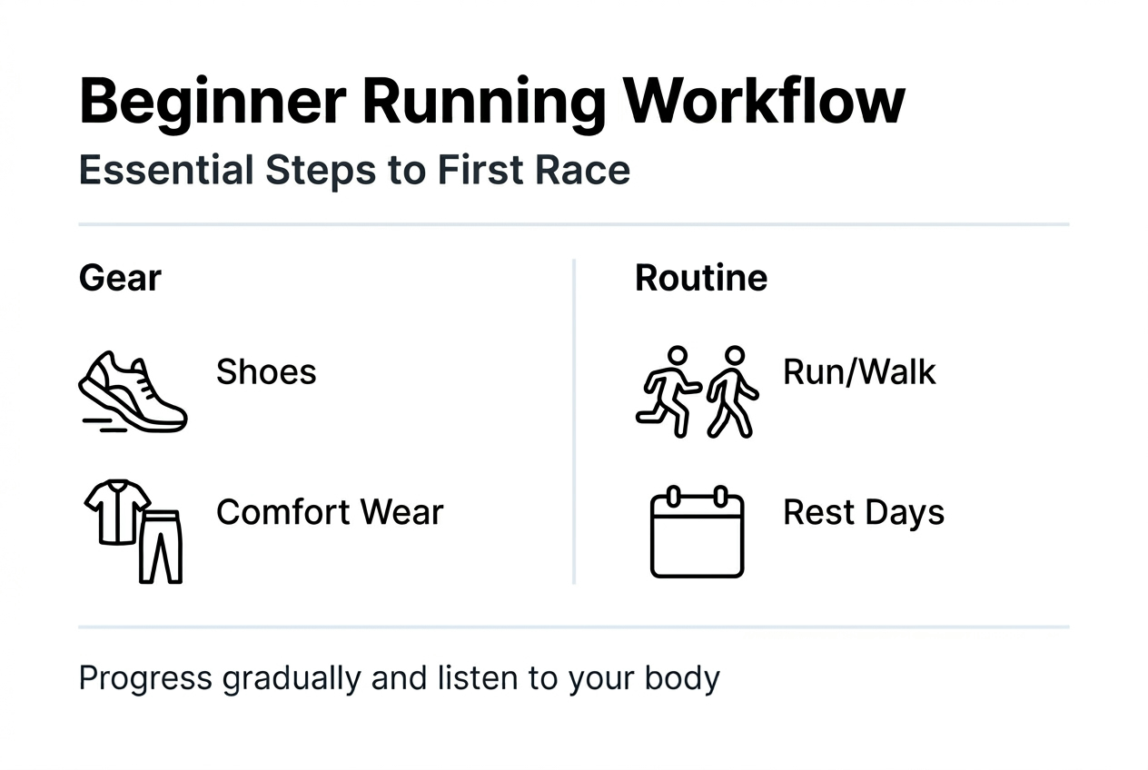 Infographic of beginner running workflow steps
