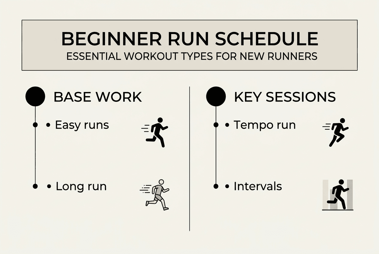 Infographic with beginner runner workout types