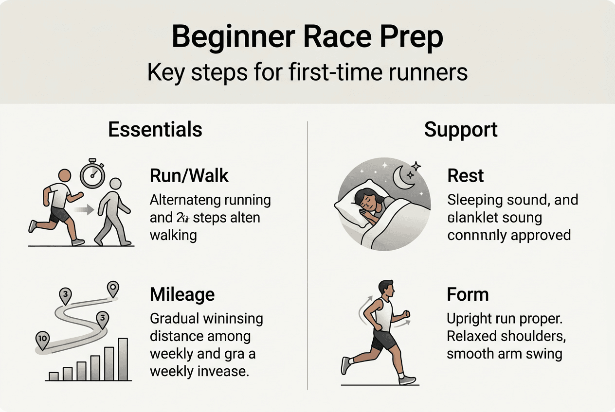 Infographic on beginner race prep essentials