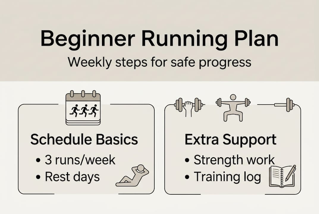Infographic of beginner running schedule basics