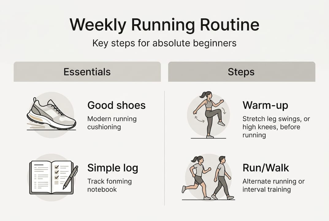 Infographic showing running plan essentials and steps