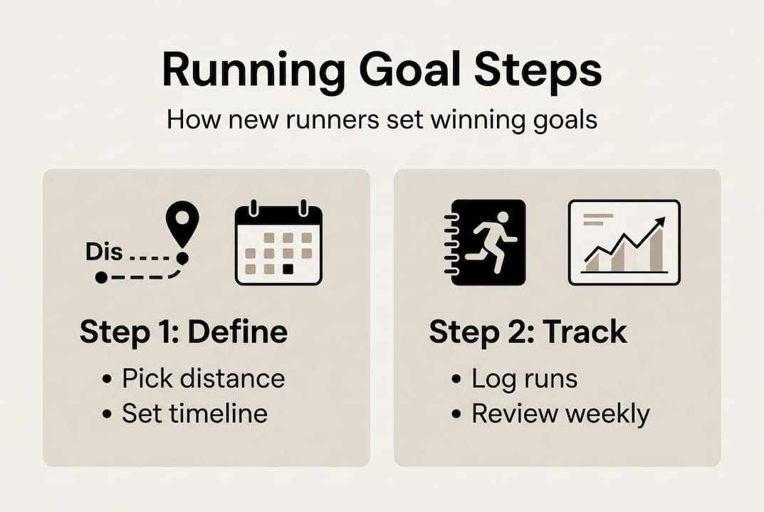 Infographic showing goal setting steps for runners