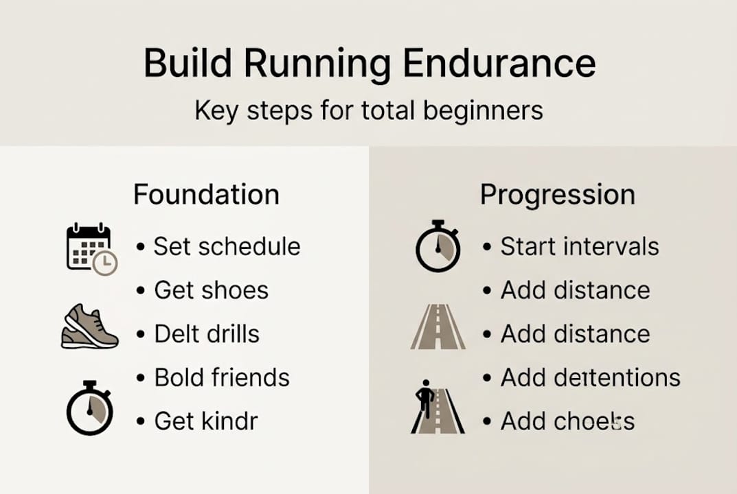 Infographic with running endurance step summary
