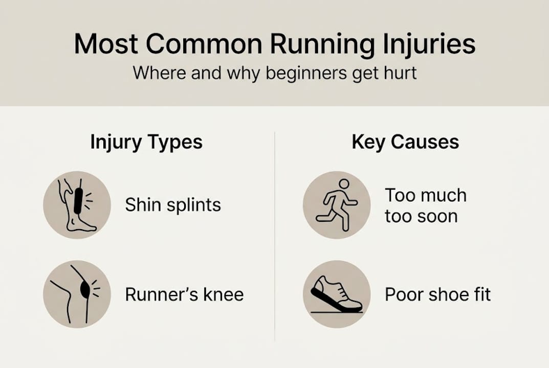 Infographic about beginner running injuries