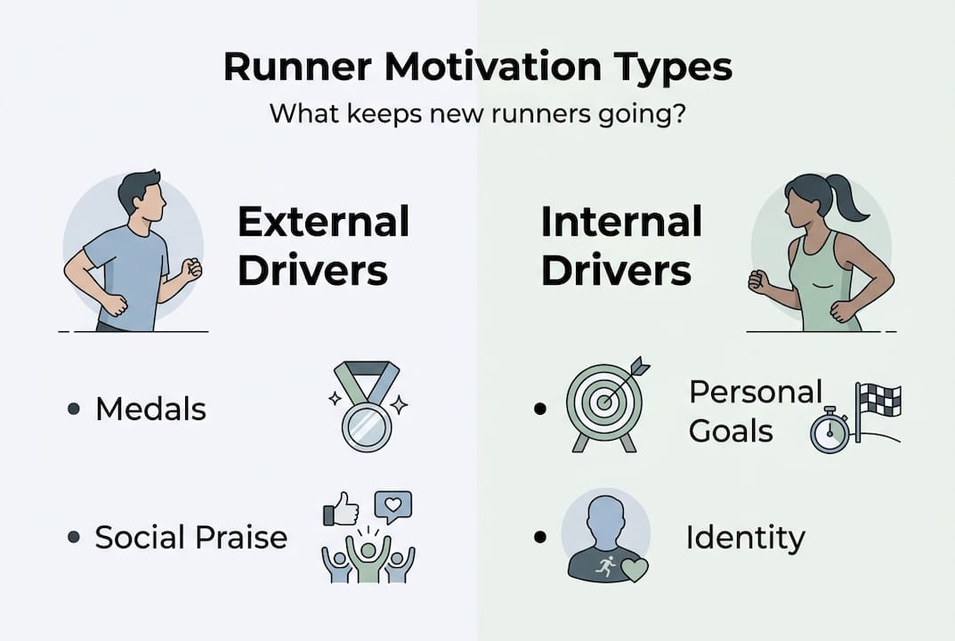 Infographic showing types of runner motivation