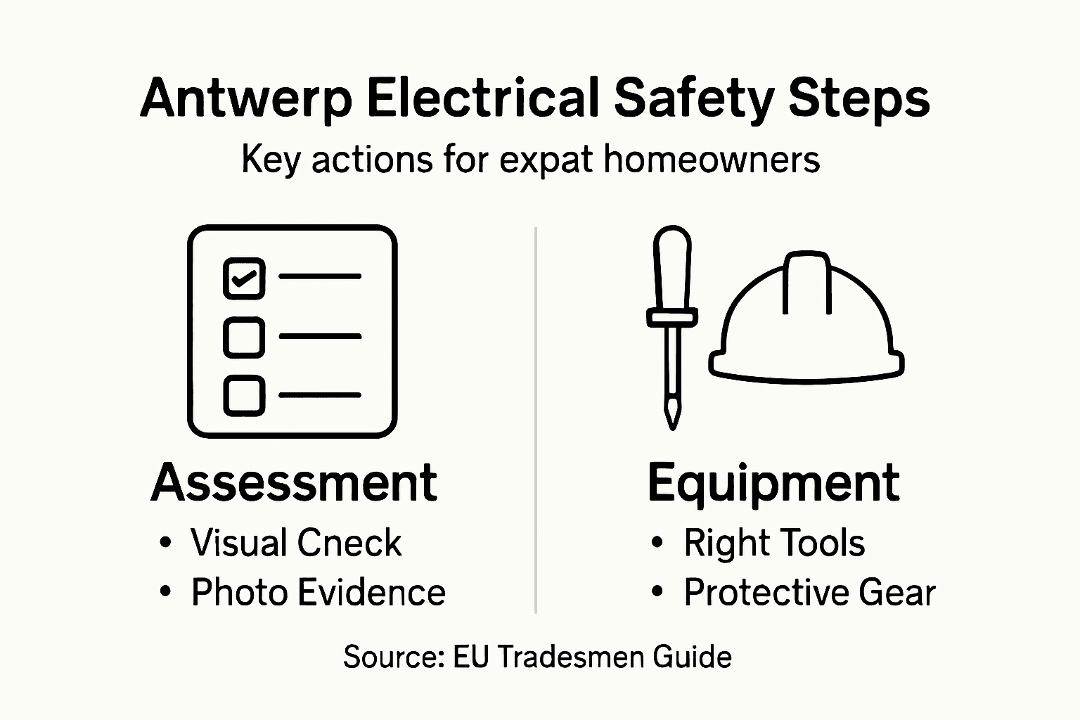 Infographic of key Antwerp electrical safety steps