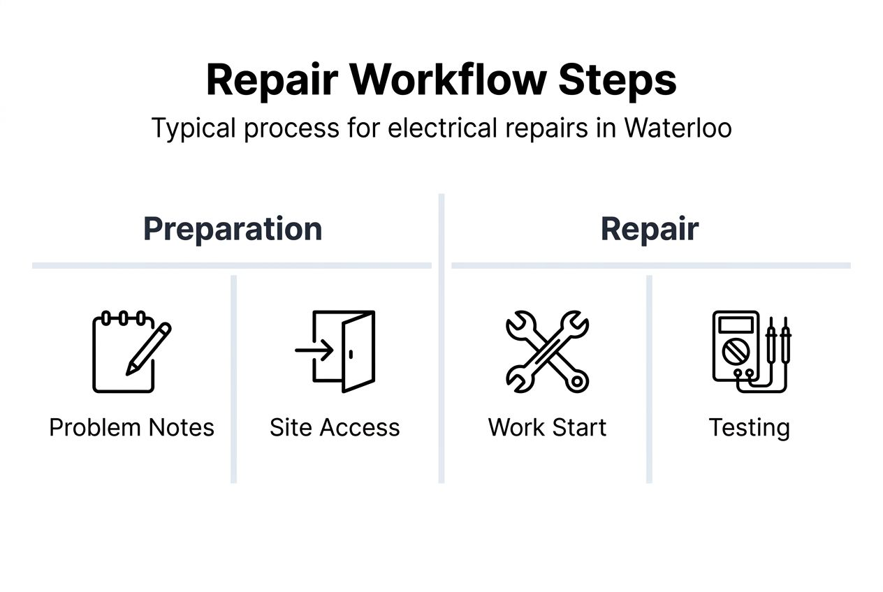 Infographic showing steps in electrical repair workflow