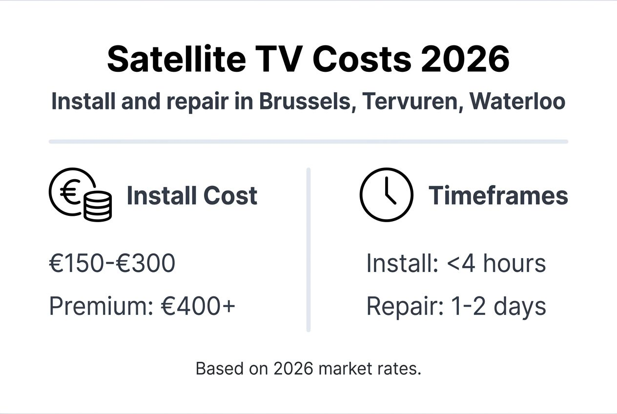Infographic showing satellite TV costs and timelines