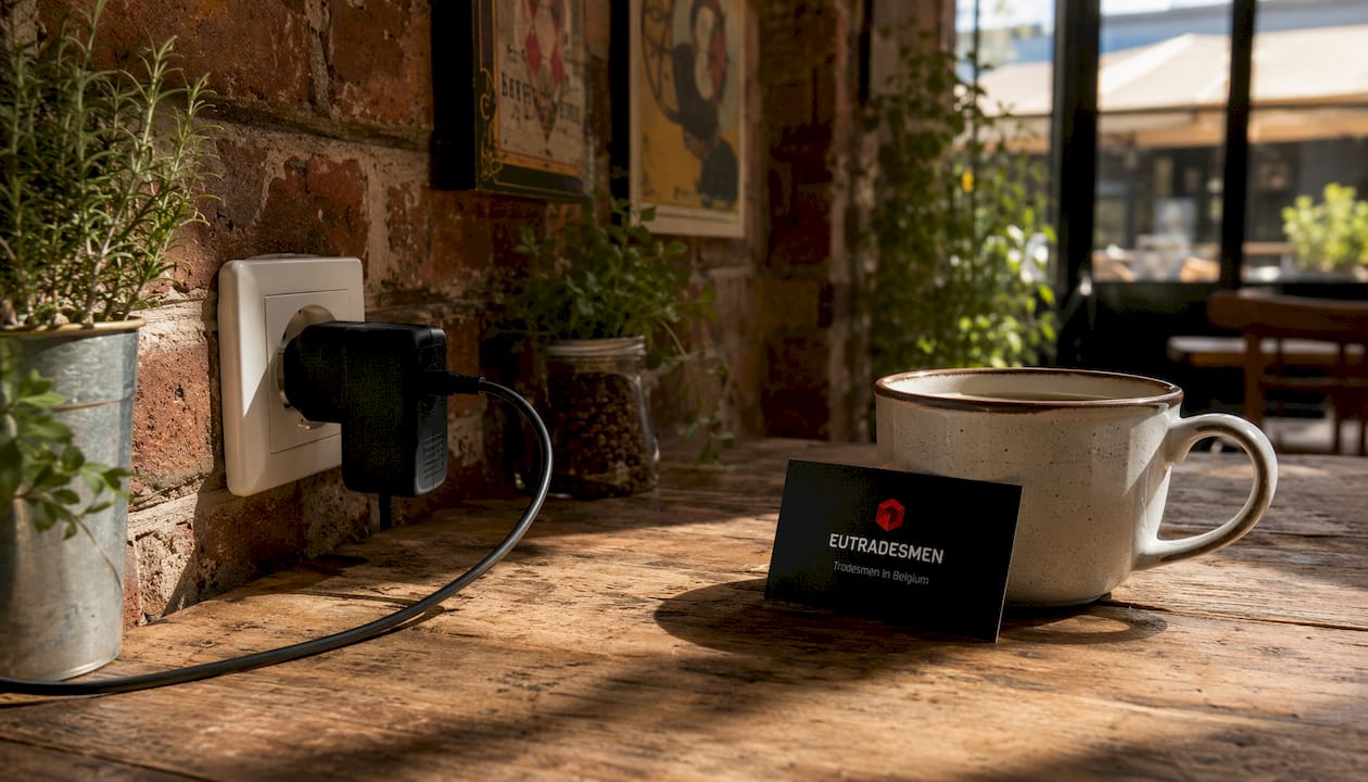 American plug adapter in Belgian socket