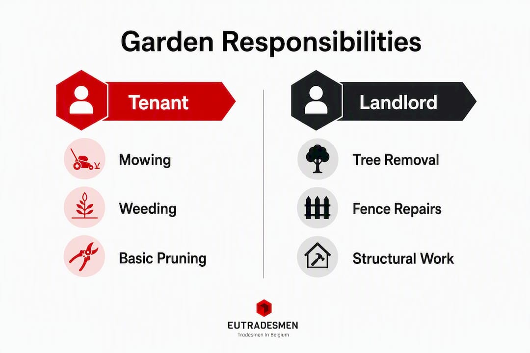 Infographic comparing tenant and landlord garden duties