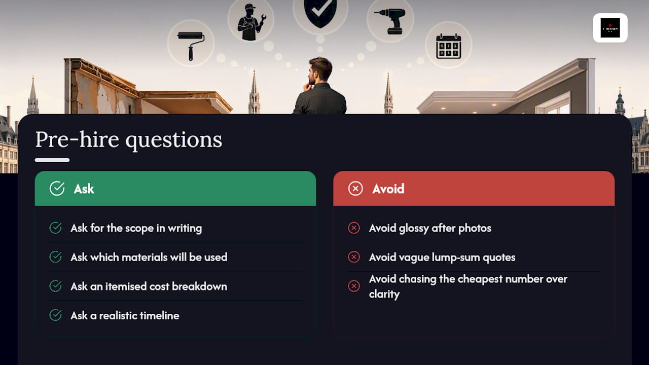 What should you ask before hiring a handyman? — overview diagram