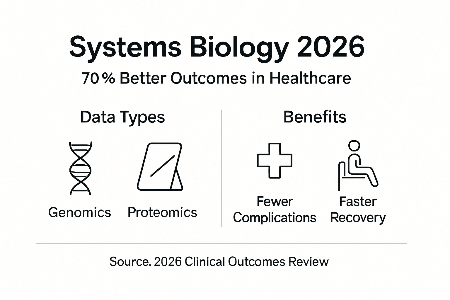 Infographic showing systems biology outcomes improvement