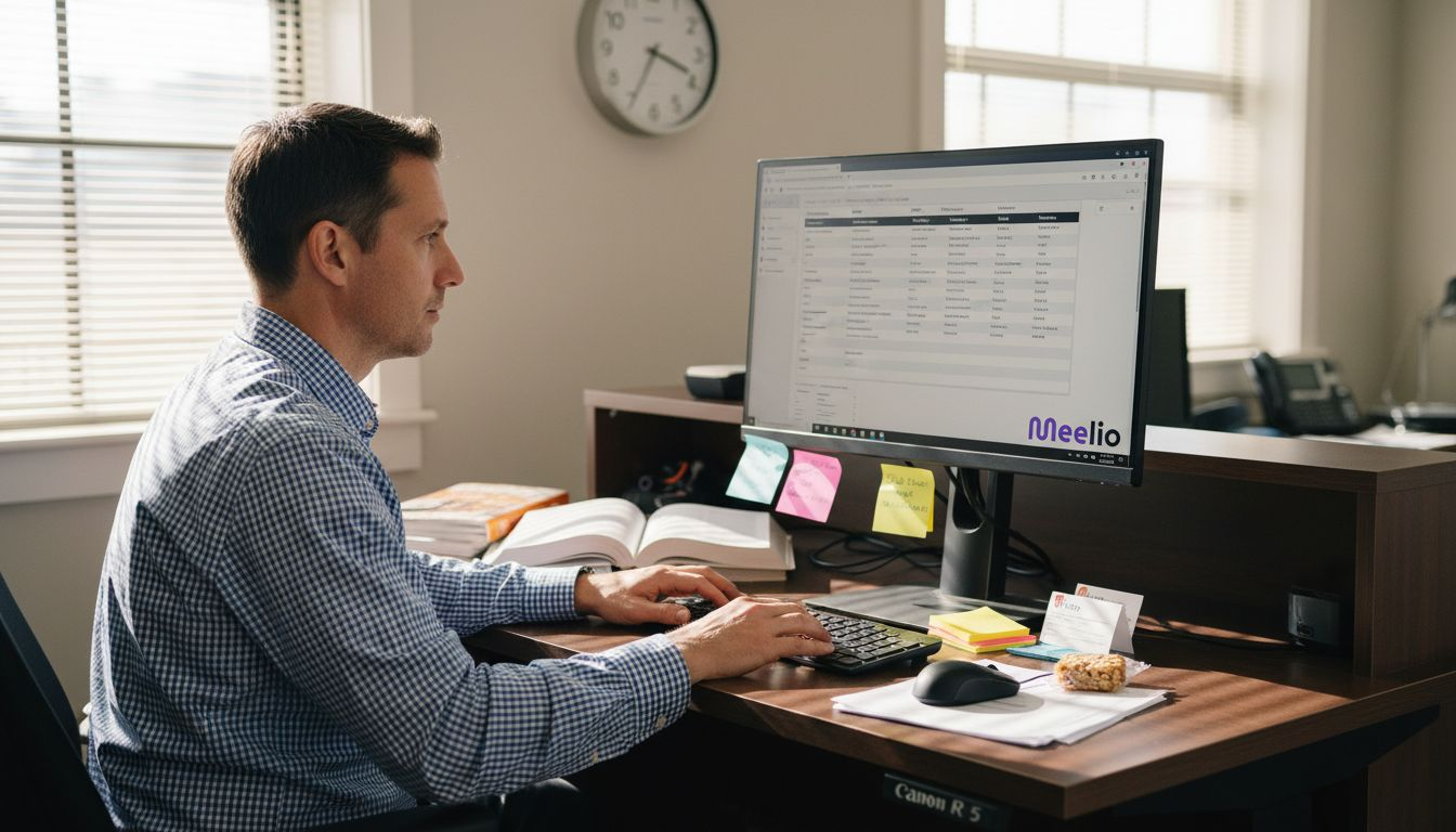 Dietitian creating meal plans at clinic desk