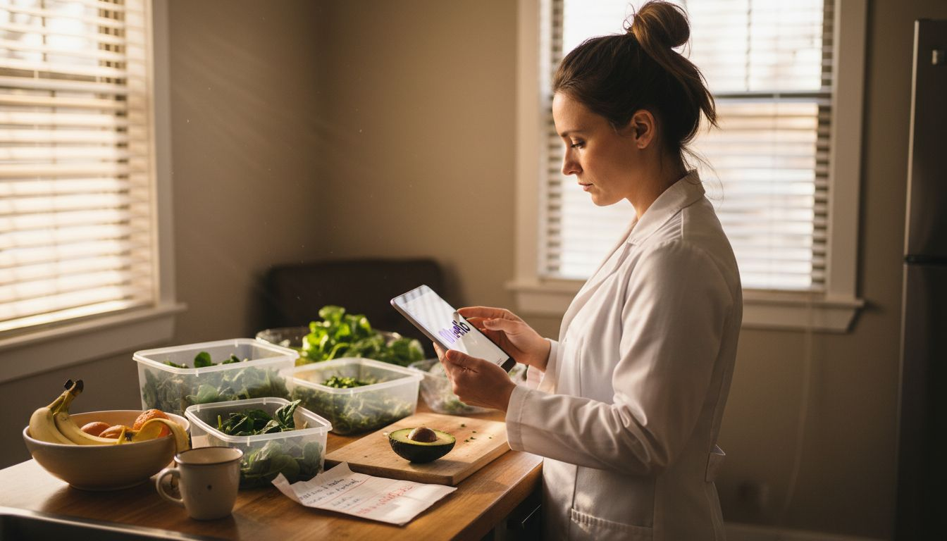 Nutritionist creating personalized meal plan