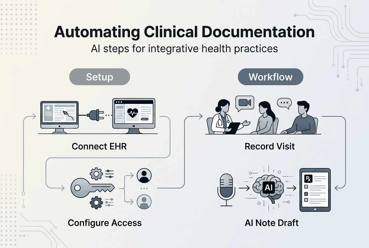 Infographic showing AI documentation steps overview