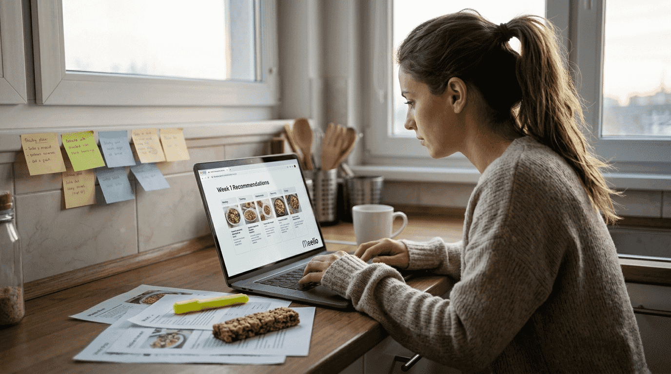 Nutritionist using AI meal planning tool