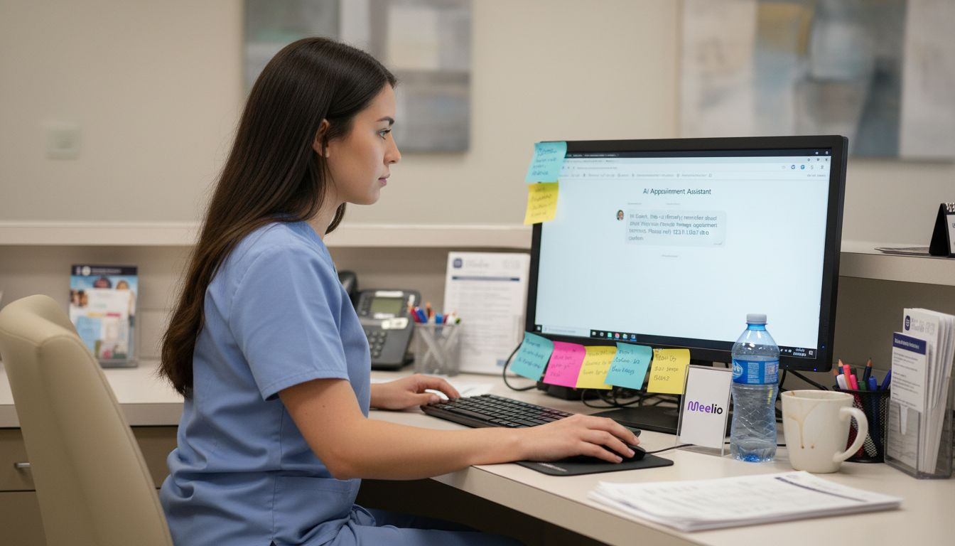 Nurse using AI chatbot for patient reminder