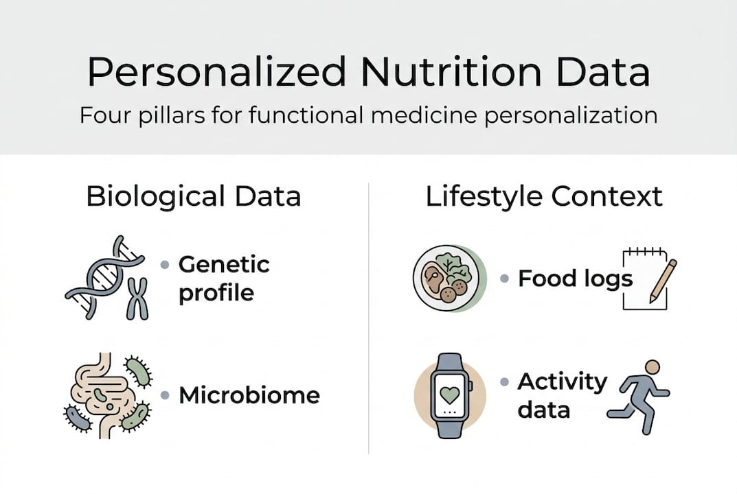 Infographic on core personalized nutrition data types