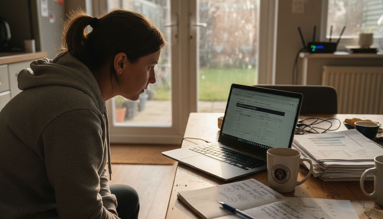 Marketer reviewing iGaming profile with notes and laptop