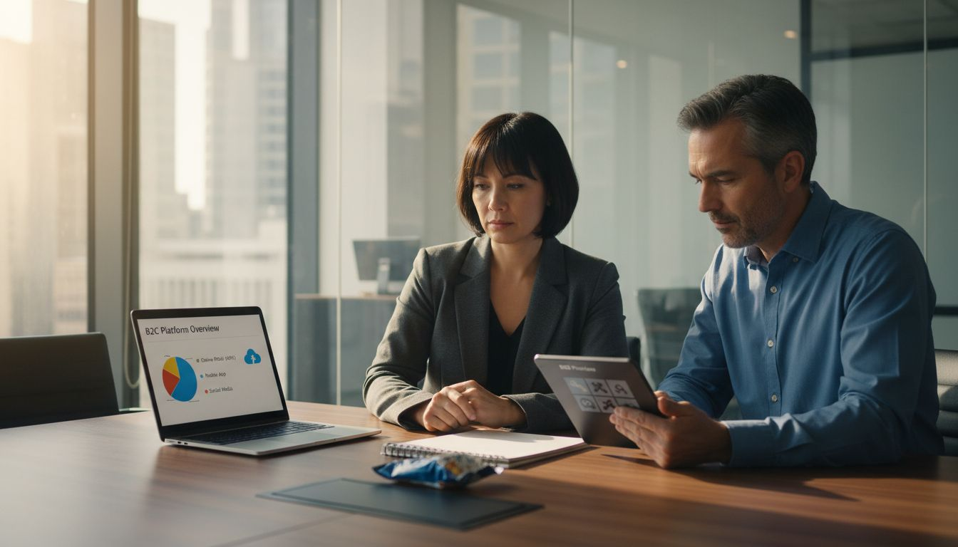 Professionals comparing B2C and B2B platforms