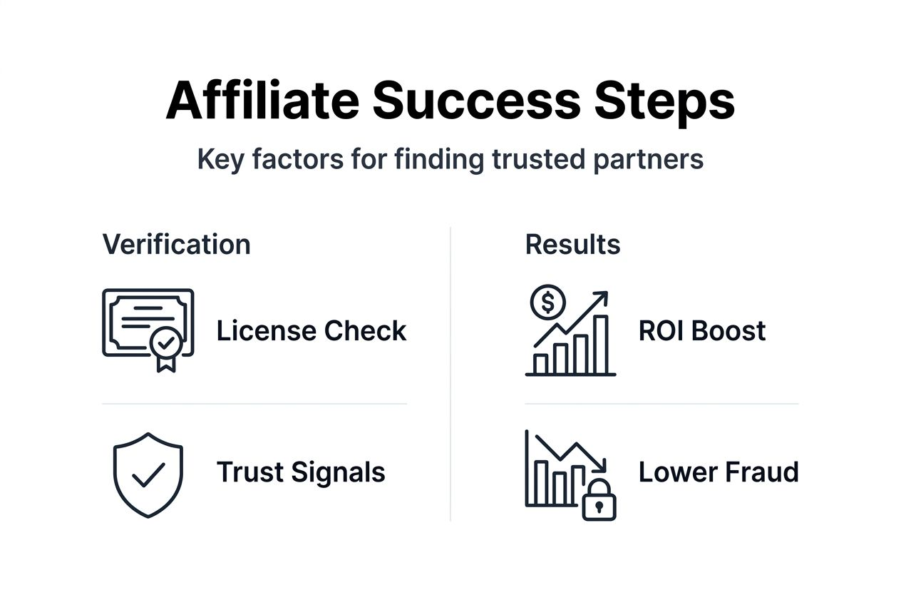 Infographic for affiliate selection steps and results