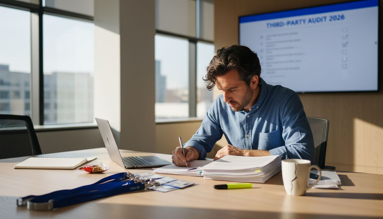 Compliance auditor checking third-party reports