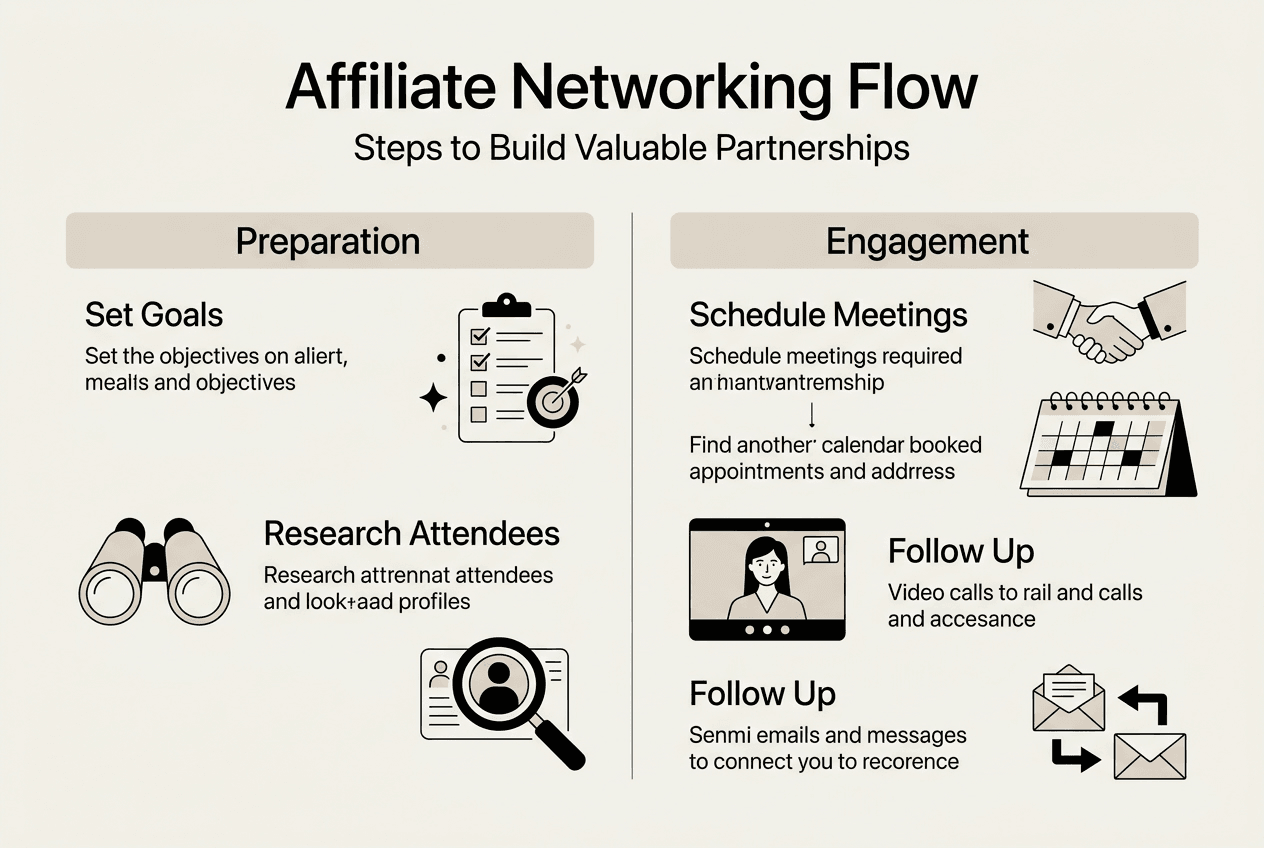 Infographic of affiliate networking steps