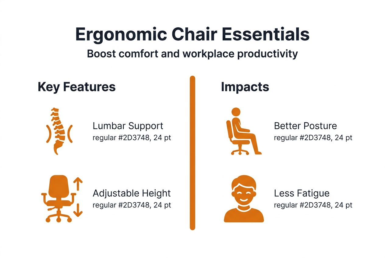 Infographic comparing chair features and health benefits