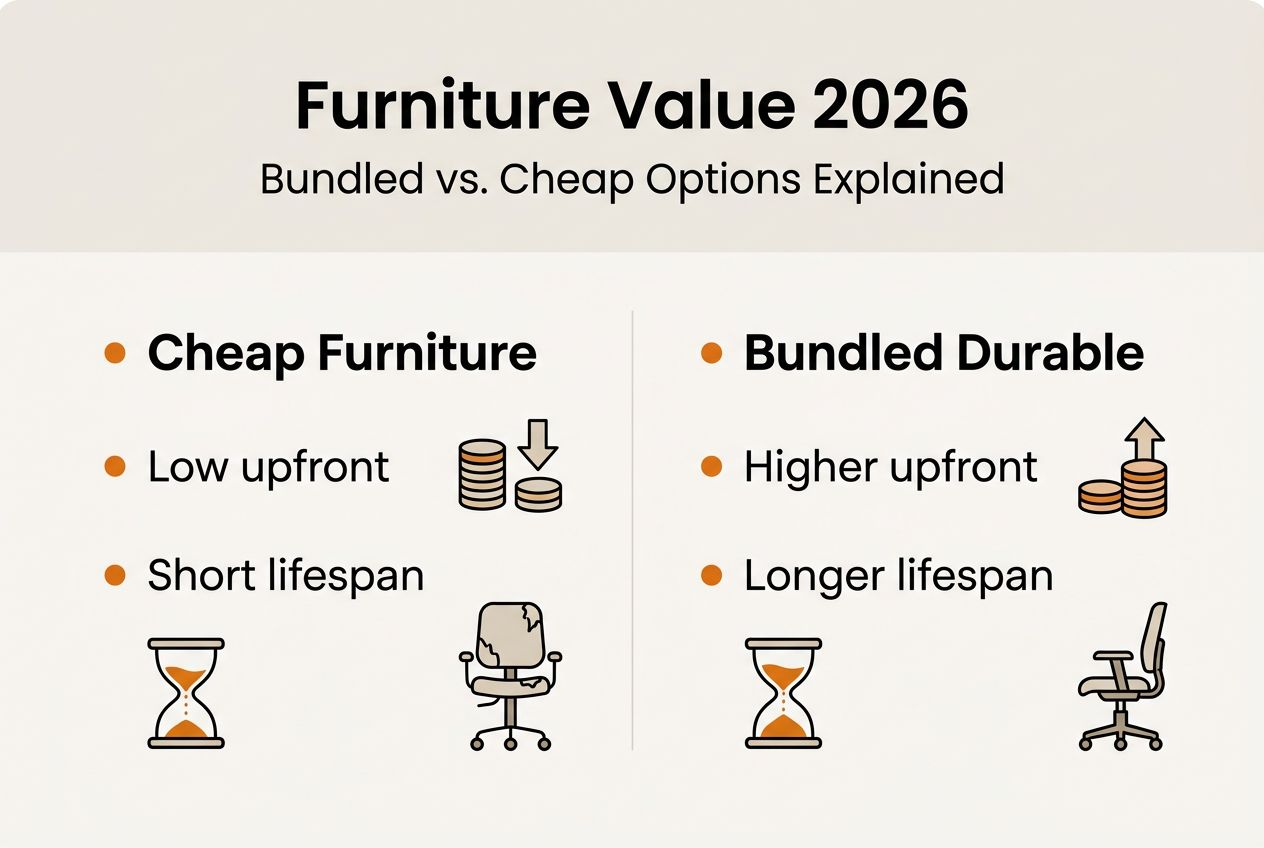 Infographic comparing bundled and cheap furniture value