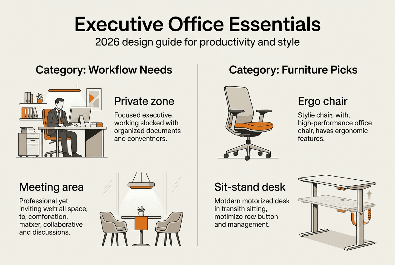 Infographic executive office essentials overview
