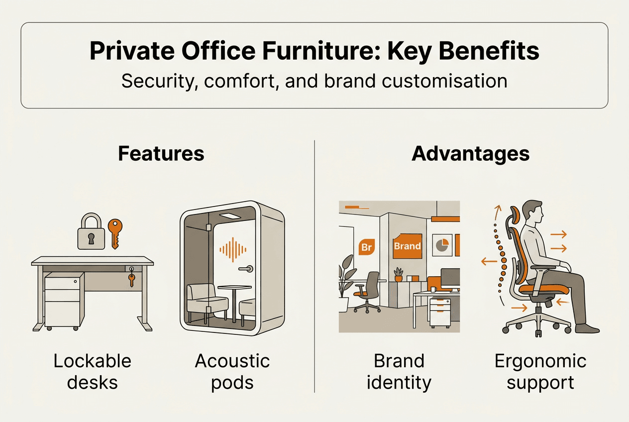 Infographic showing key features and benefits