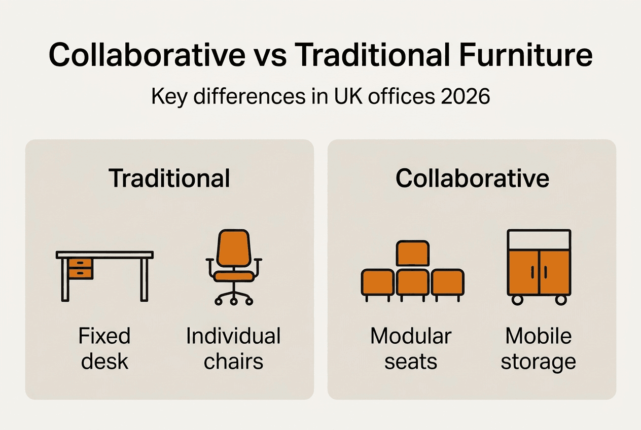 Infographic comparing furniture types and key features