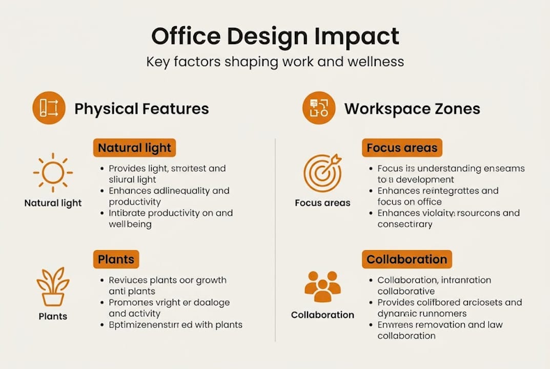 Infographic: design factors for productivity and well-being
