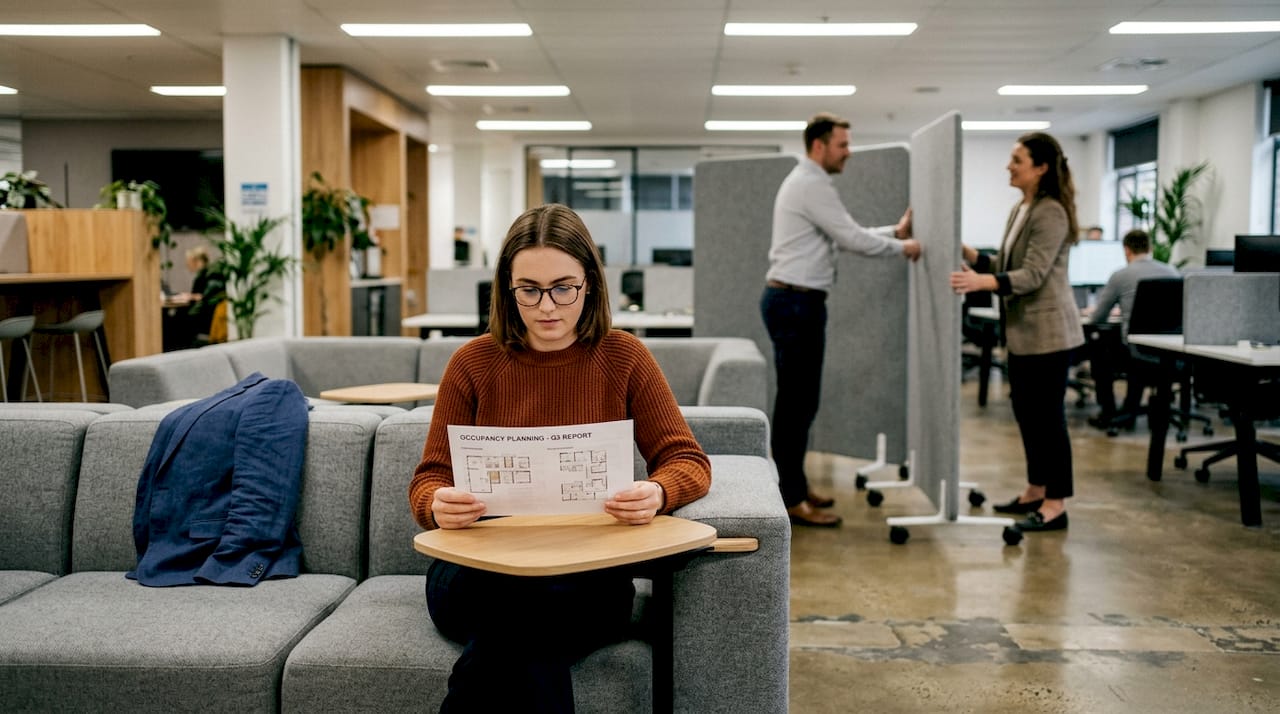 Modular furniture in flexible office zoning