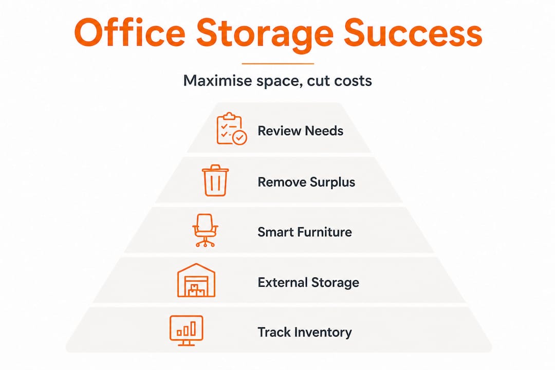 Hierarchical infographic for office storage optimisation