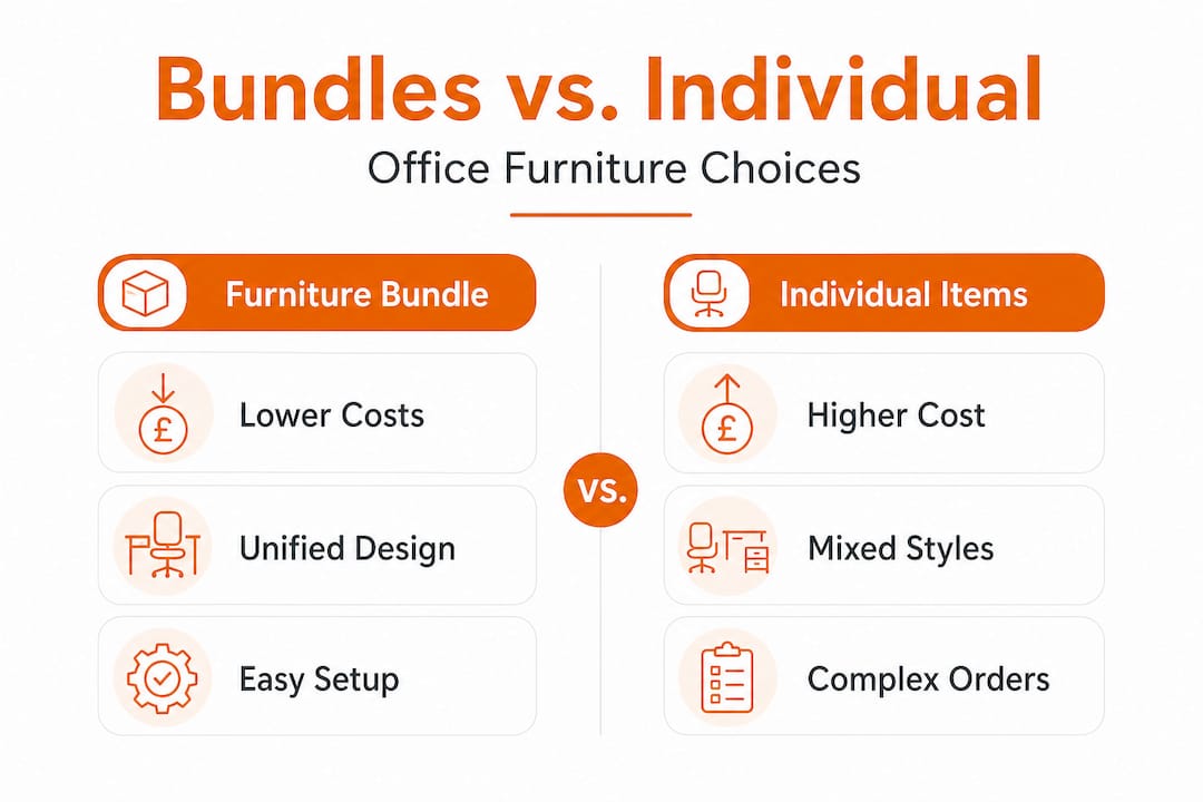 Split comparison: bundles vs. individual office furniture