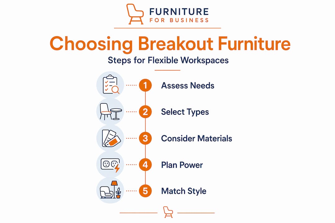 Choosing breakout furniture step-by-step infographic