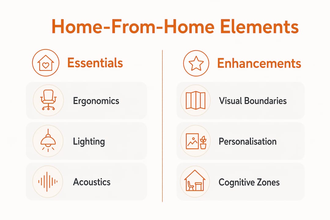 Infographic comparing essential and enhancement elements