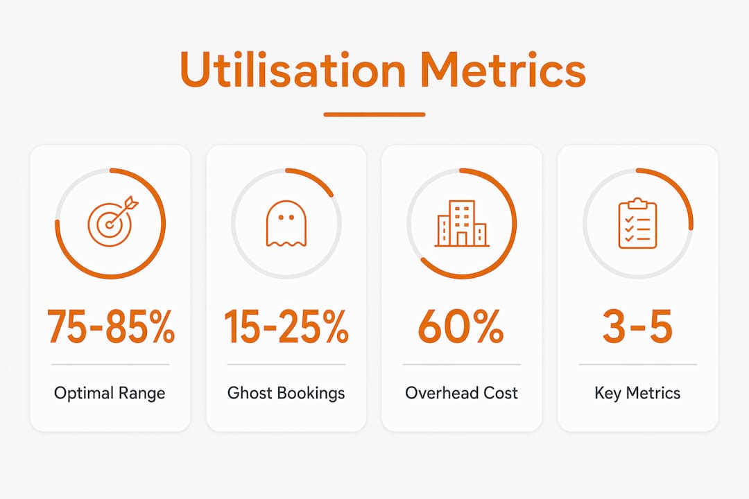 Infographic showing office utilisation rate statistics