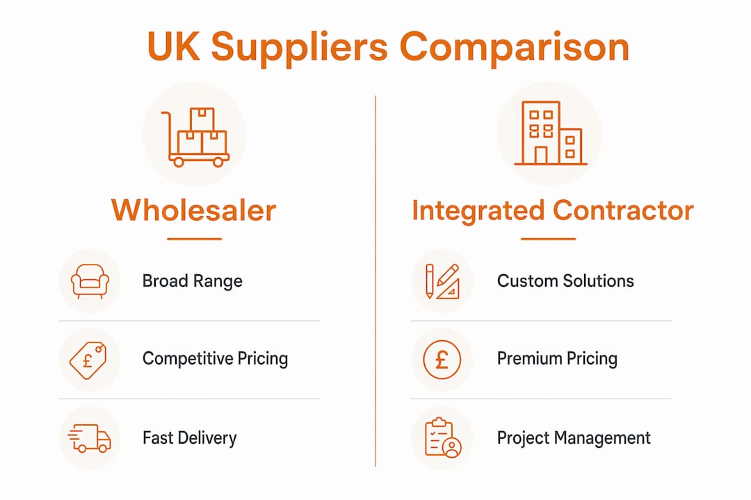 Infographic comparing wholesaler and integrated contractor suppliers