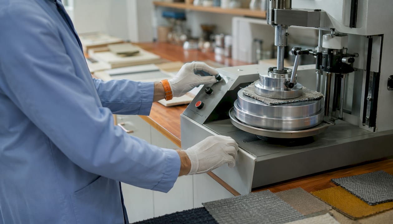Hands operating upholstery durability test machine