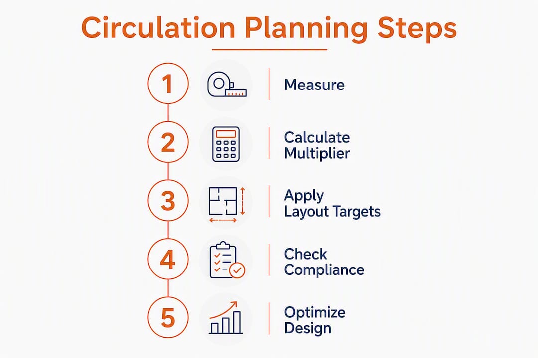 Infographic showing circulation planning steps