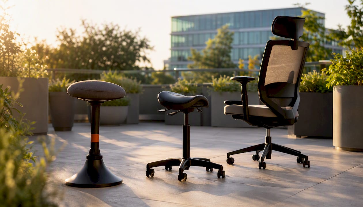 Different posture seating types in office area