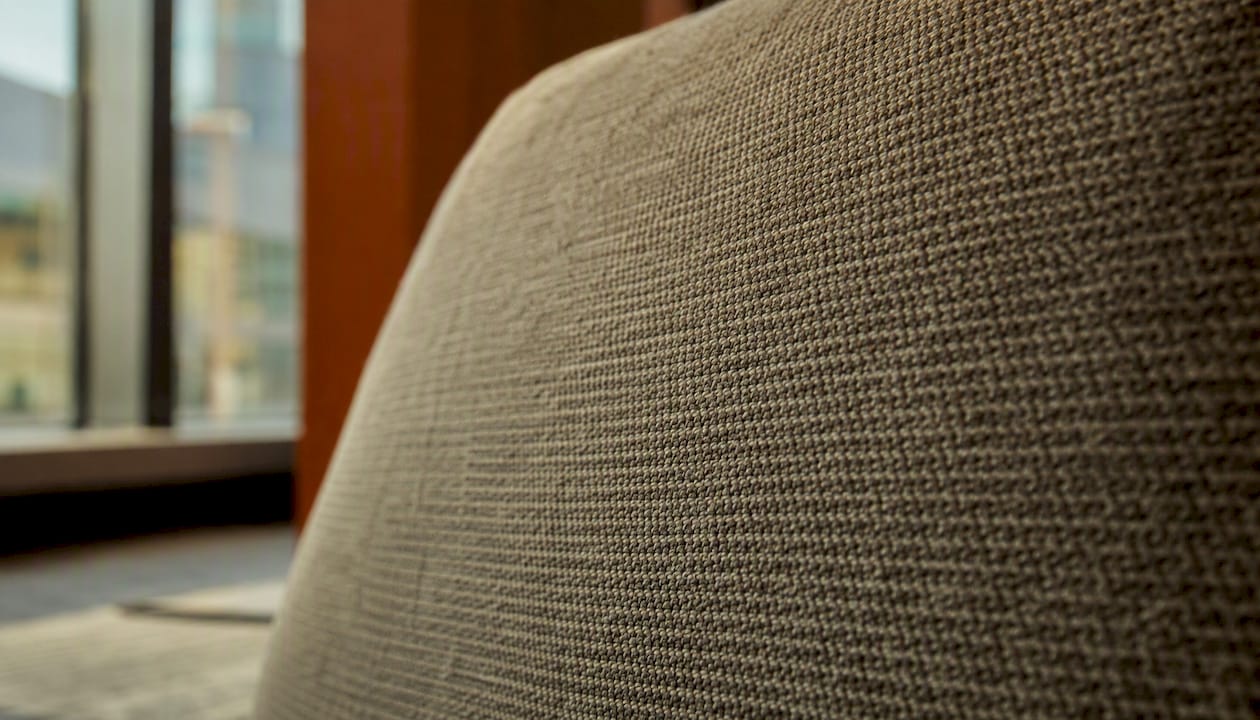 Close-up of inherently FR upholstery fabric texture