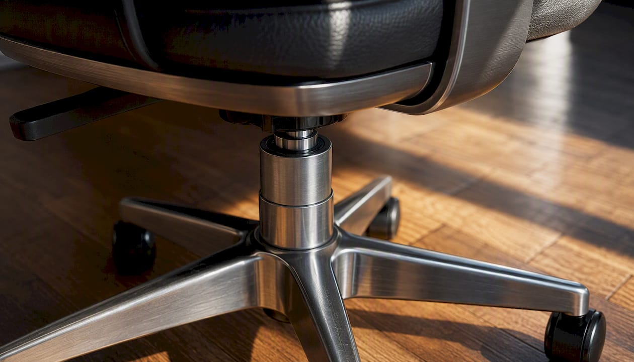 Heavy-duty office chair base close detail